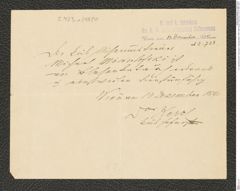 k.k. naturhistorisches Hofmuseum, Intendanzakten 1885-1896 (Hauer), Aktenzahl Z.723.a/1890, Seite 1